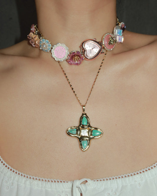 Brook Lucky Clock Necklace