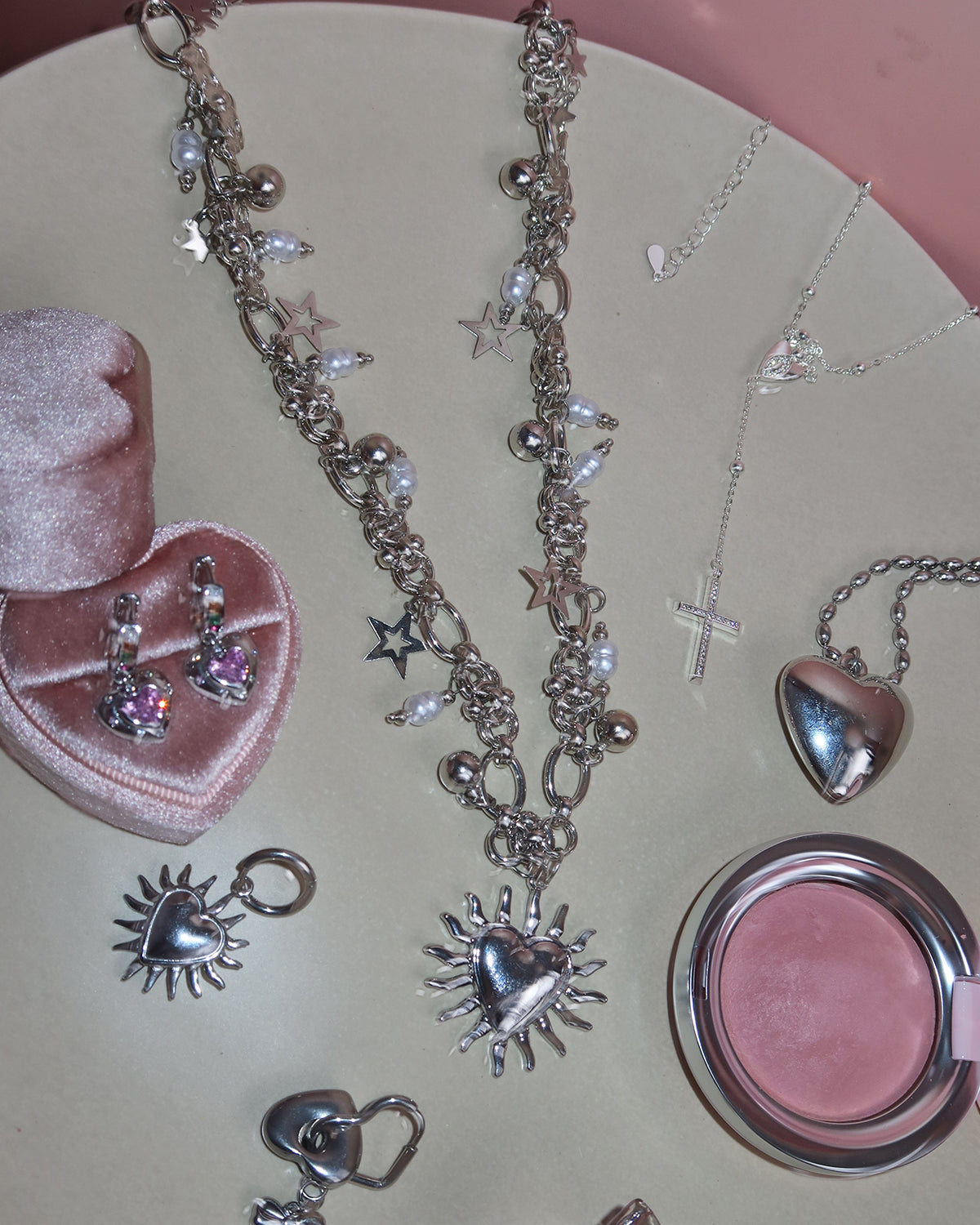 Julia Heart Cross Silver Pendant Necklace