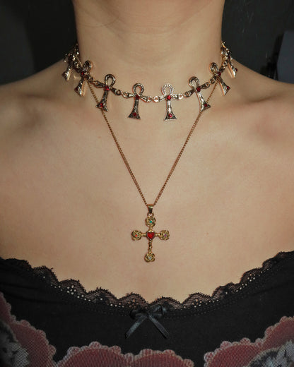 Ellen Cross Chain Golden Choker