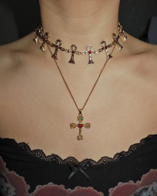 Ellen Cross Chain Golden Choker