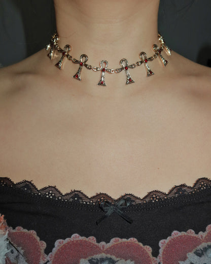 Ellen Cross Chain Golden Choker