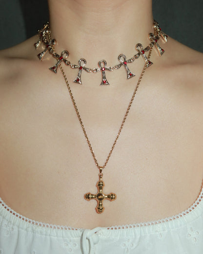 Ellen Cross Chain Golden Choker
