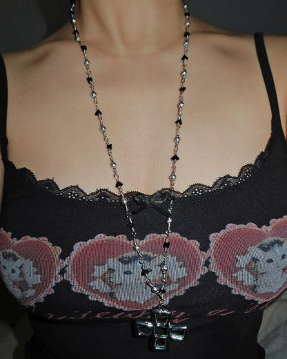 Ella Wishing Cross Beaded Necklace