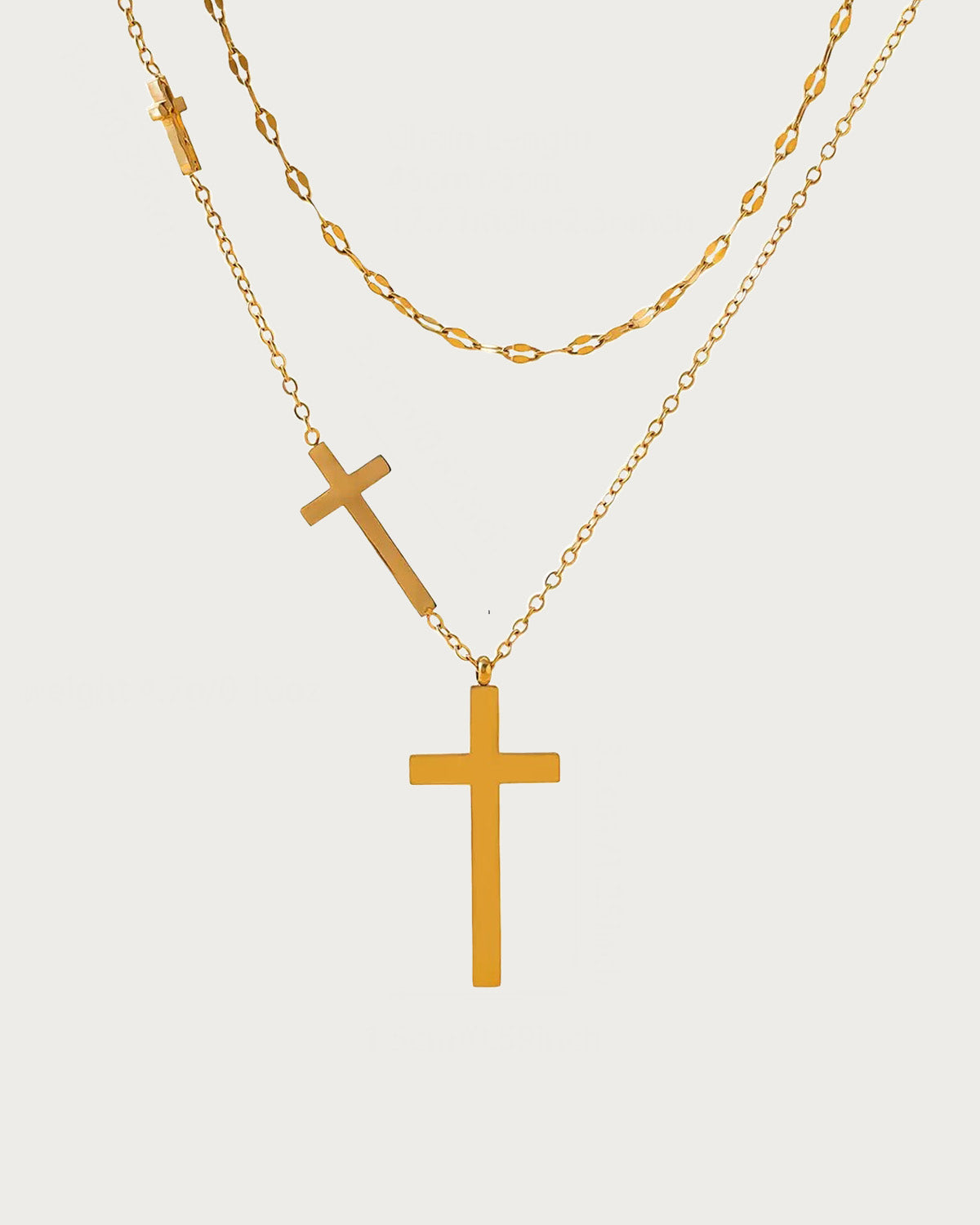 Ina Double Layer Golden Cross Necklace