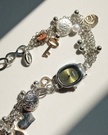 Georgia Green Watch Silver Chocker Necklace