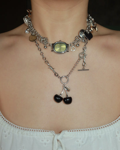 Georgia Green Watch Silver Chocker Necklace