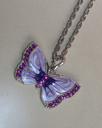 Vanessa Purple Butterfly Pendant Necklace