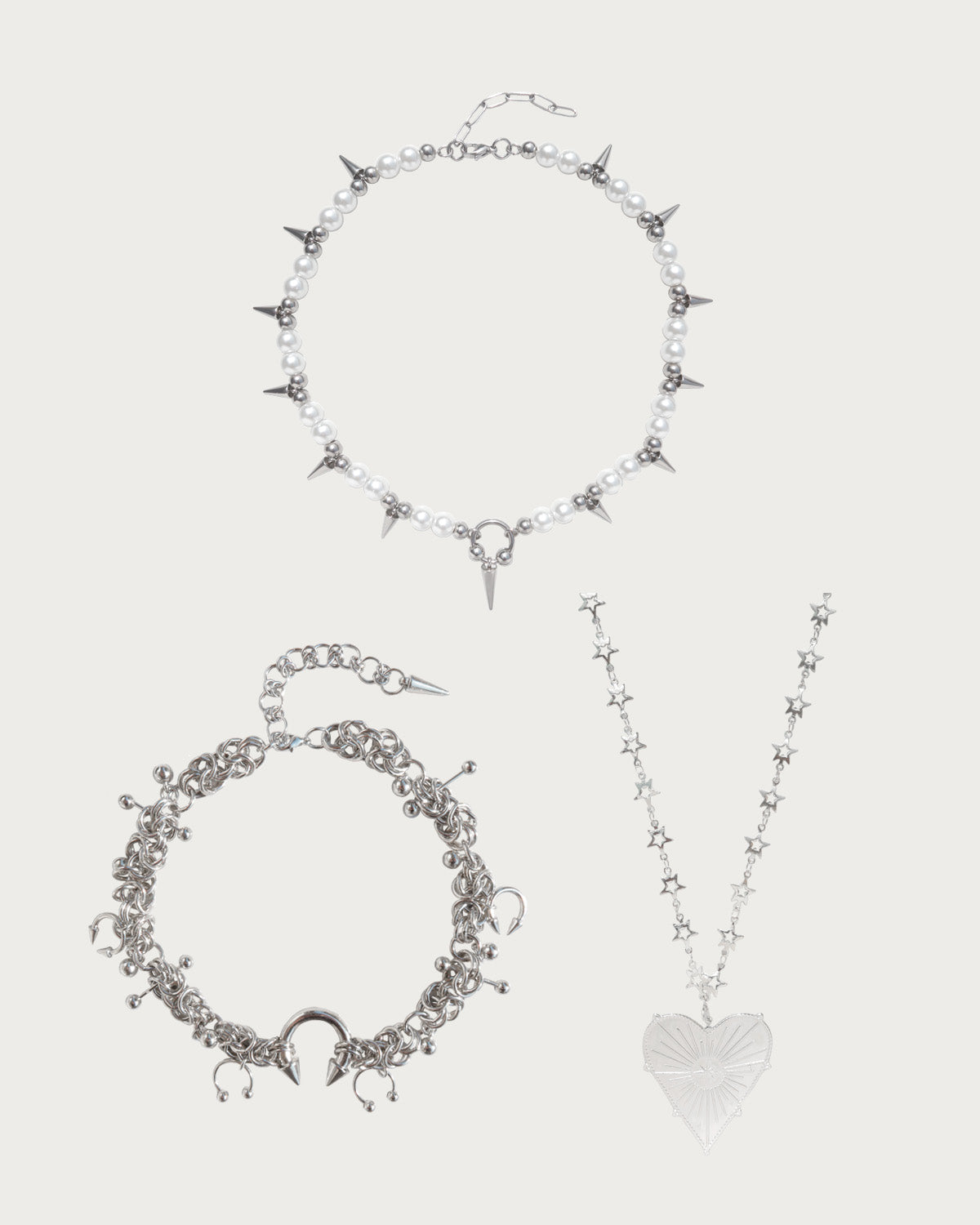 Nicola & Eira & Janice Silver Necklace Set