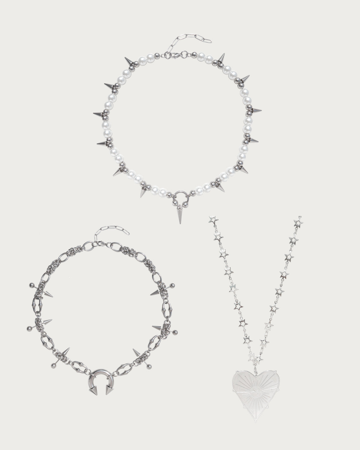 Eira & Sloane & Janice Silver Necklace Set