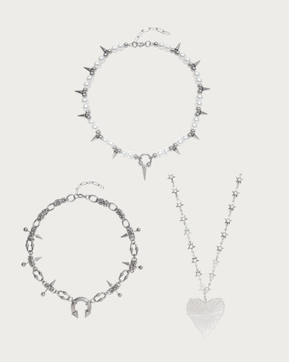 Eira & Sloane & Janice Silver Necklace Set