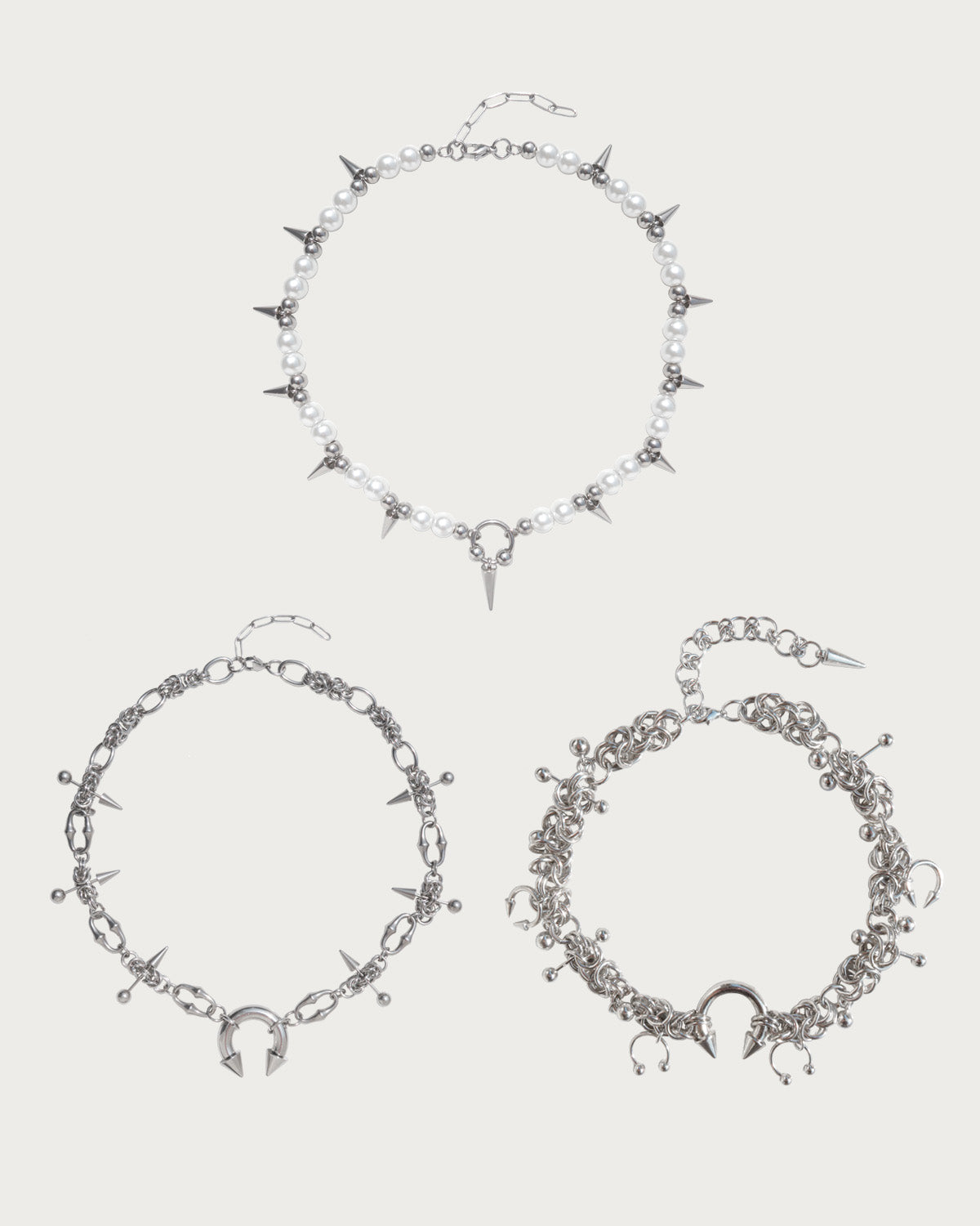 Nicola & Eira & Sloane Silver Necklace Set