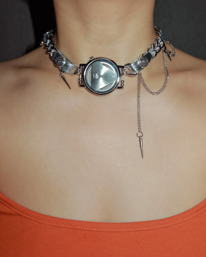 Kairo Minimalist Watch Silver Chocker