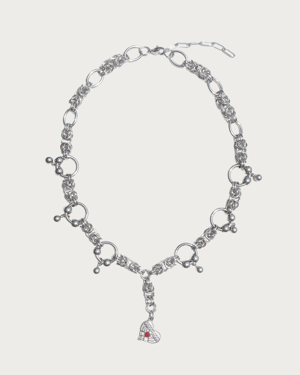 Elara Heart Tassel Silver Y Necklace