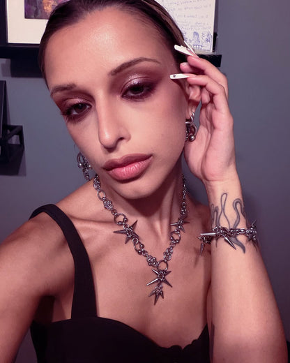 Heloise Punk Rock Rivet Silver Bracelet