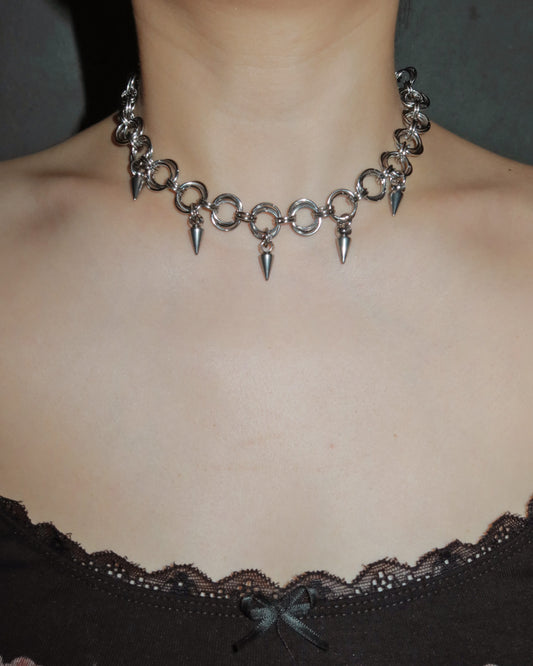 Noemi Rivet Tassel Link Charm Silver Necklace