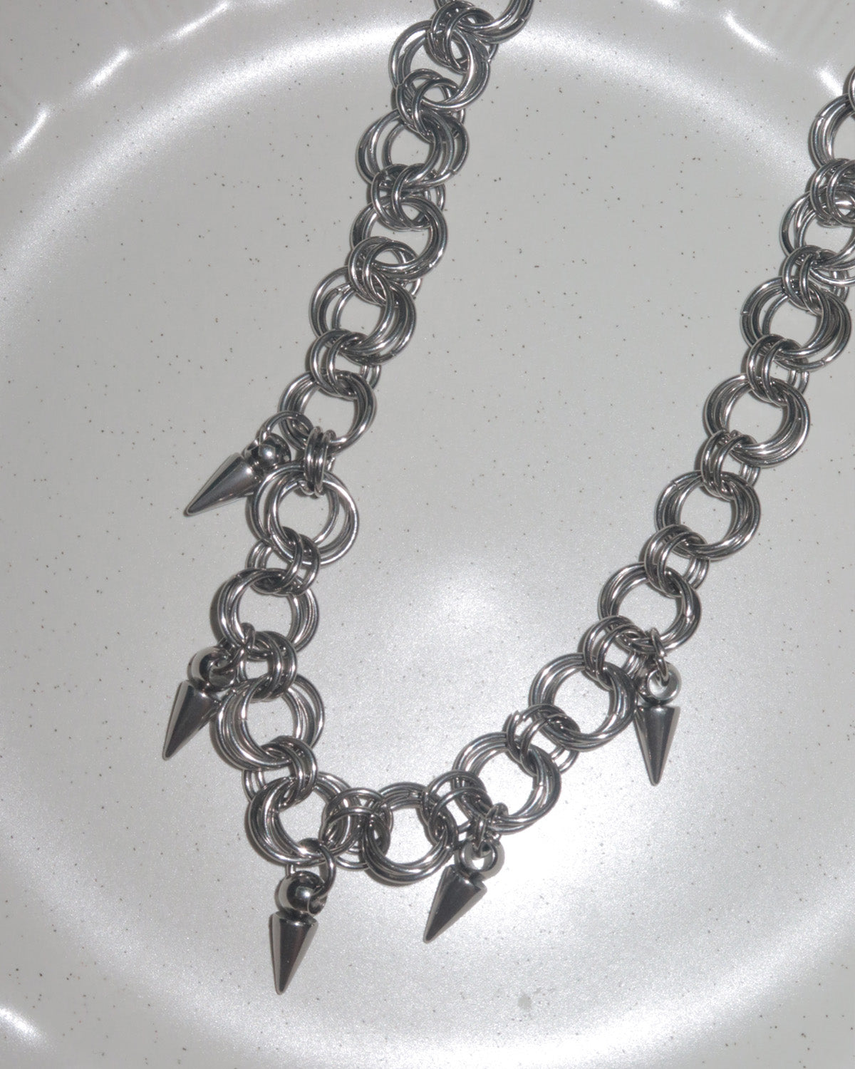 Noemi Rivet Tassel Link Charm Silver Necklace