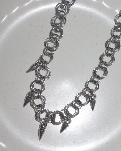 Noemi Rivet Tassel Link Charm Silver Necklace