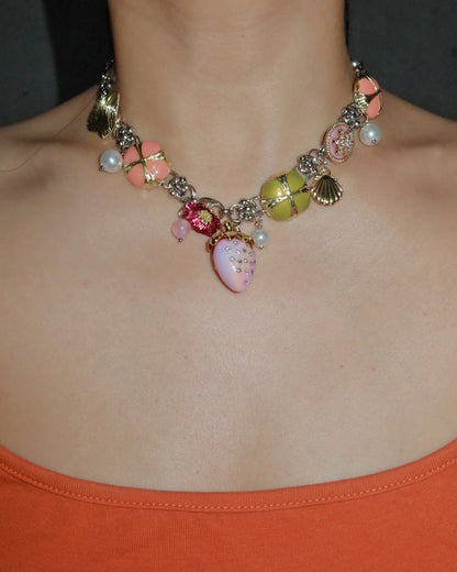 Linnea Strawberry Blossom Silver Necklace