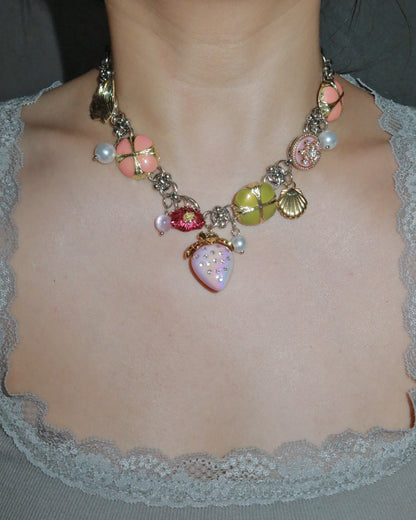Linnea Strawberry Blossom Silver Necklace
