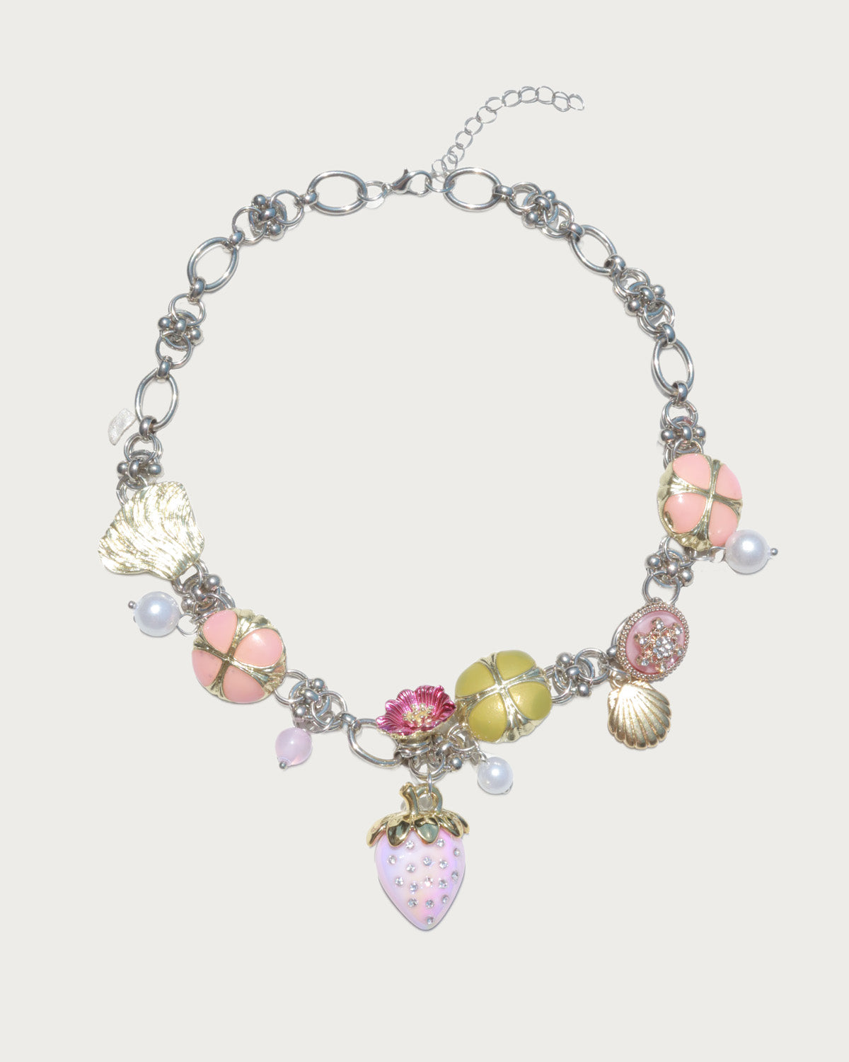 Linnea Strawberry Blossom Silver Necklace