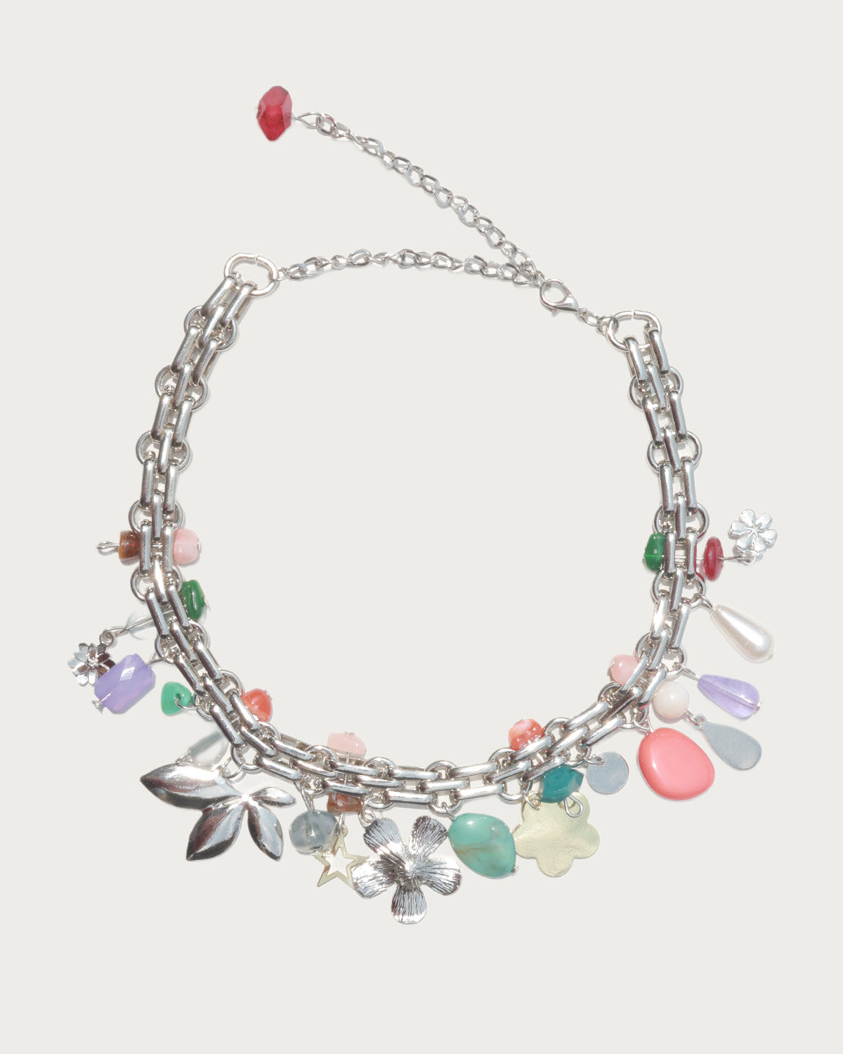 Petal Riot Garden Charm Silver Necklace