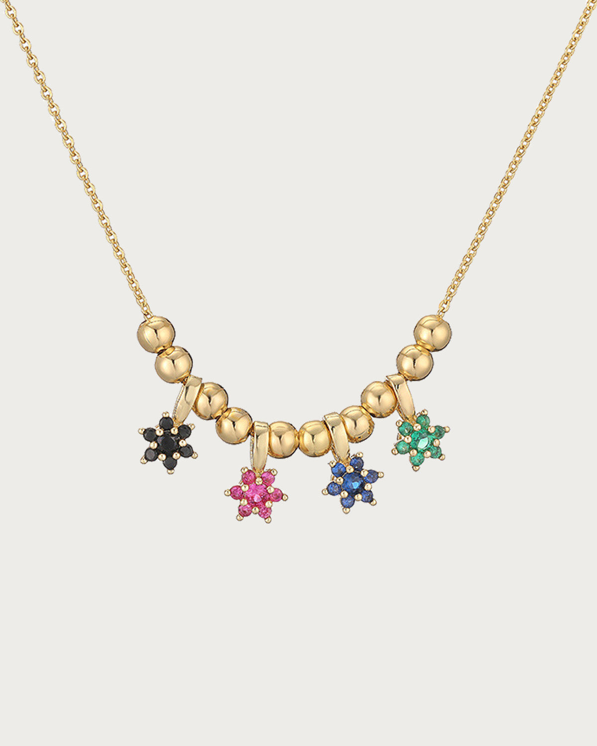 Fleur Starlight Crystal Golden Necklace