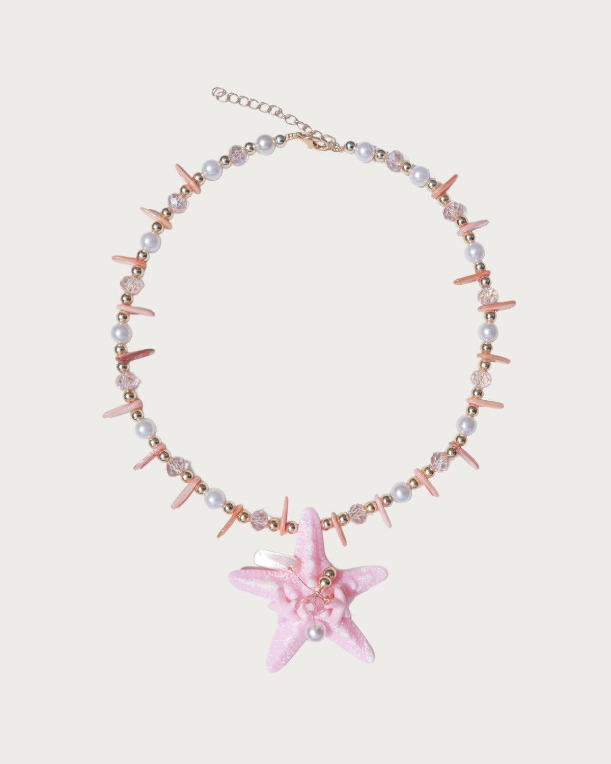 Isla Pink Starfish Pearl Beaded Pendant Necklace