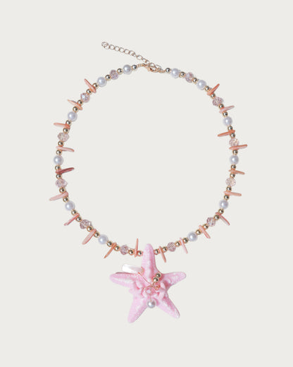 Isla Pink Starfish Pearl Beaded Pendant Necklace