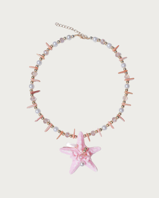 Isla Pink Starfish Pearl Beaded Pendant Necklace