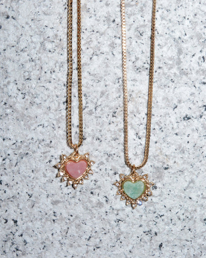 Serafina Sage Green Heart of Eden Golden Pendant Necklace