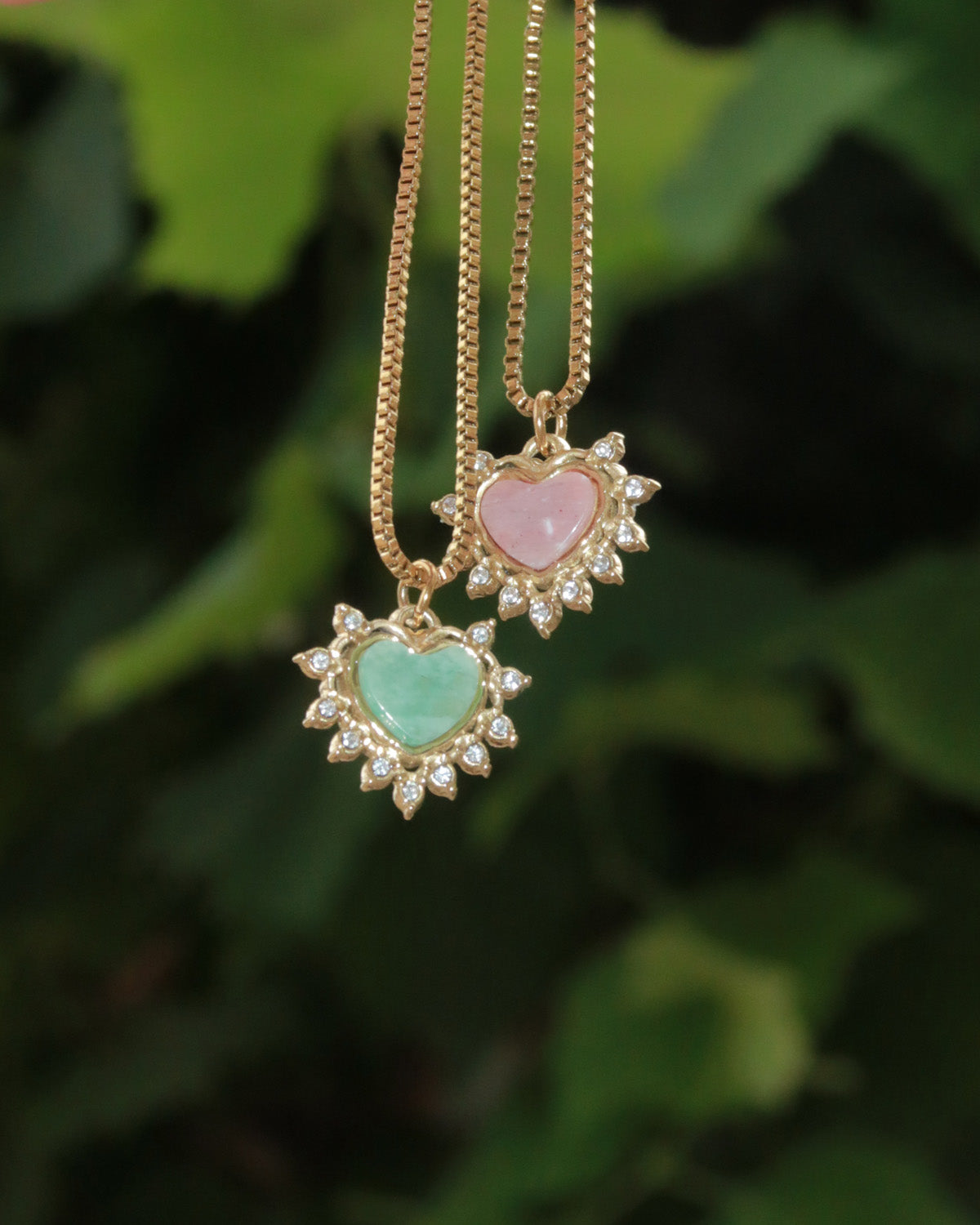 Serafina Sage Green Heart of Eden Golden Pendant Necklace