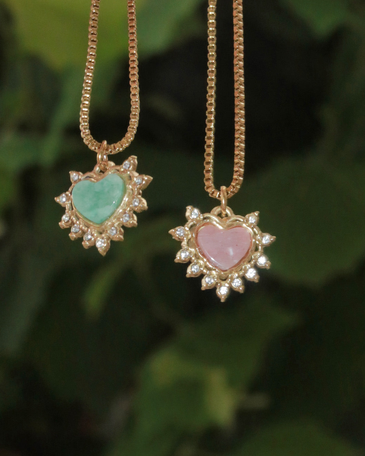 Serafina Sage Green Heart of Eden Golden Pendant Necklace