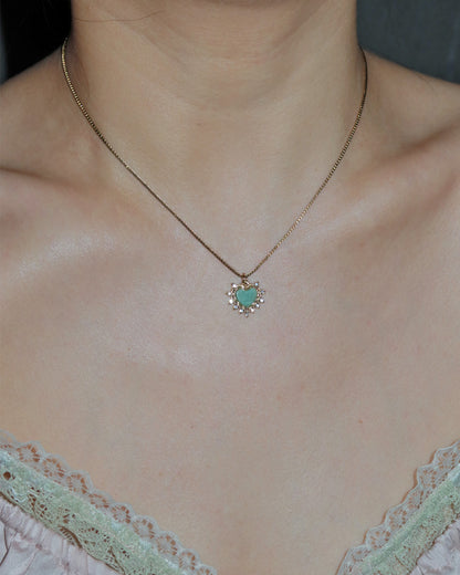 Serafina Sage Green Heart of Eden Golden Pendant Necklace