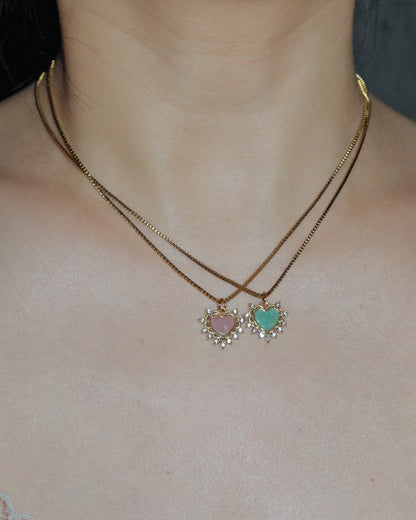 Serafina Sage Green Heart of Eden Golden Pendant Necklace