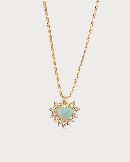 Serafina Dusty Rose Pink Heart of Eden Golden Pendant Necklace
