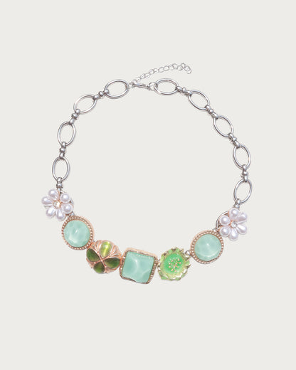 Maristella Button & Bead Coastal Light Layered Necklace