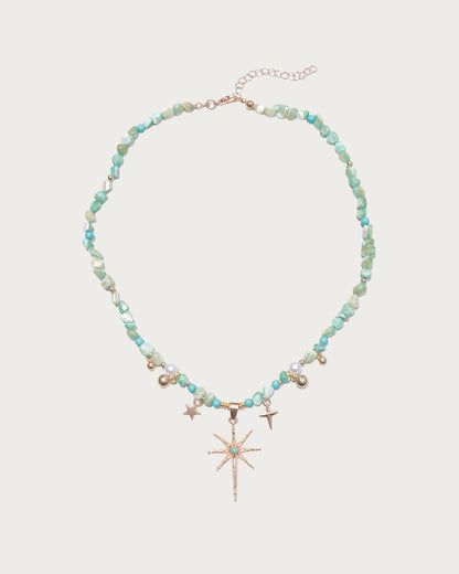 Maristella Button & Bead Coastal Light Layered Necklace