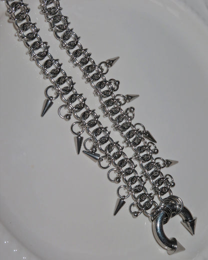 Avery Gothic Spike Silver Necklace