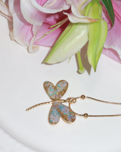 Jardin Secret Botanical Dragonfly Pendant Necklace