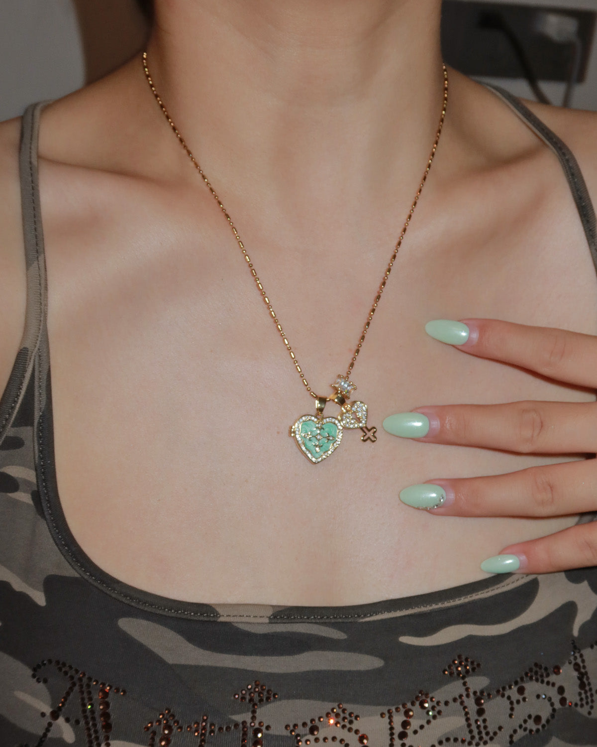 Genevieve Reliquary Heart Golden Pendant Necklace