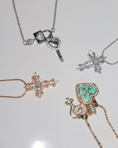 Genevieve Reliquary Heart Golden Pendant Necklace