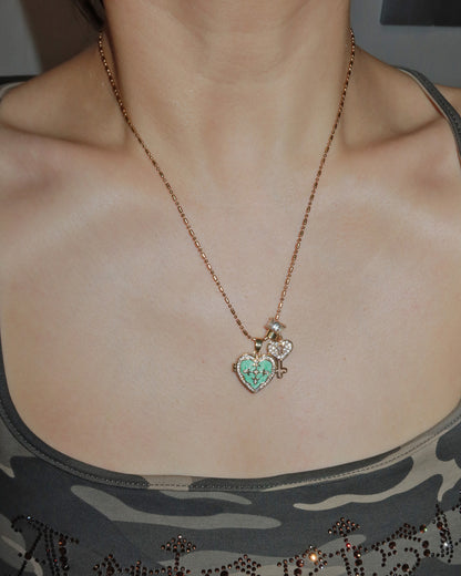 Genevieve Reliquary Heart Golden Pendant Necklace