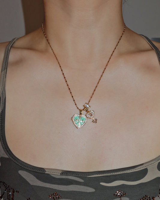 Genevieve Reliquary Heart Golden Pendant Necklace