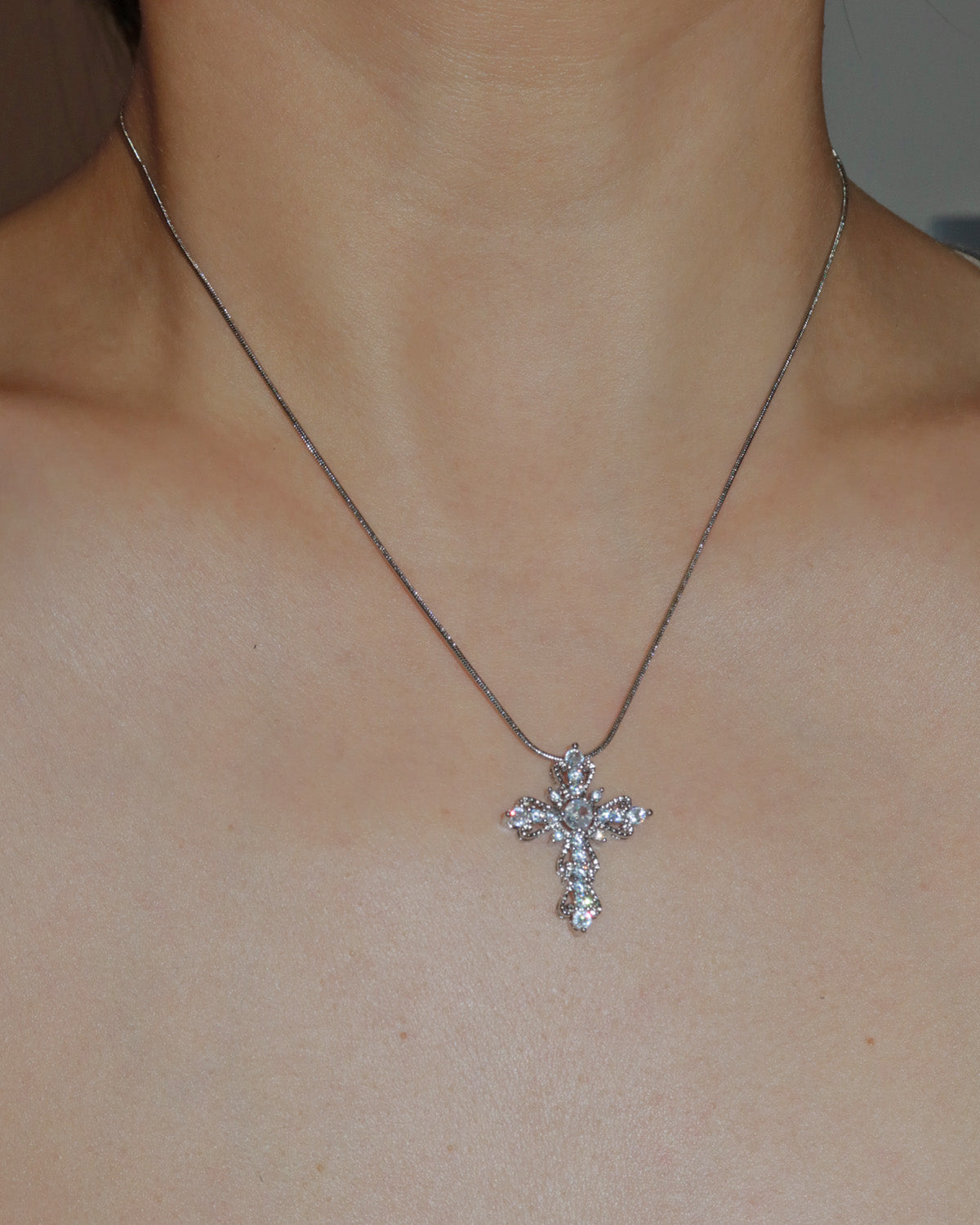 Harriet Timeless Faith Cross Silver Necklace