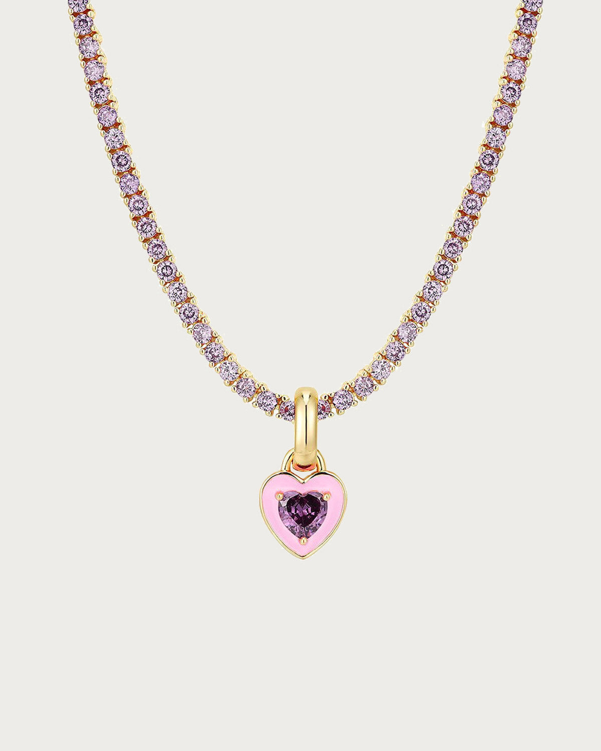 Maribel Rosé Heart Gem Necklace