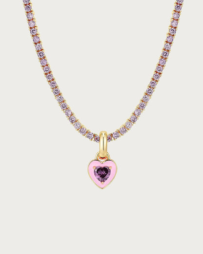 Maribel Rosé Heart Gem Necklace