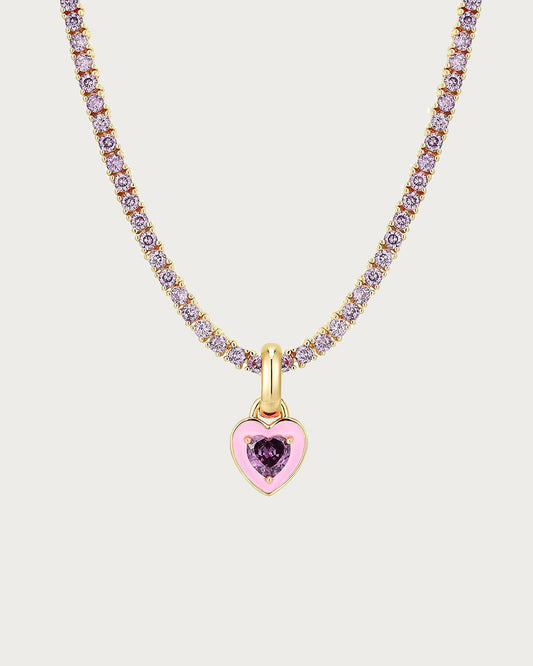 Maribel Rosé Heart Gem Necklace