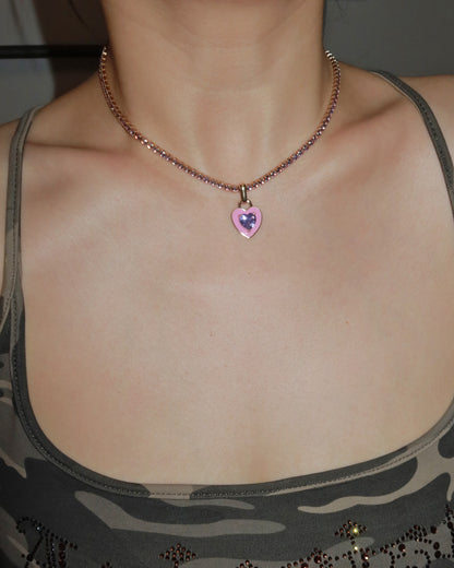Maribel Rosé Heart Gem Necklace