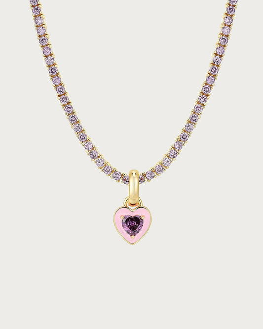 Maribel Rosé Heart Gem Necklace