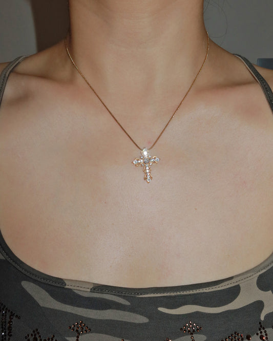 Harriet Timeless Faith Cross Golden Necklace